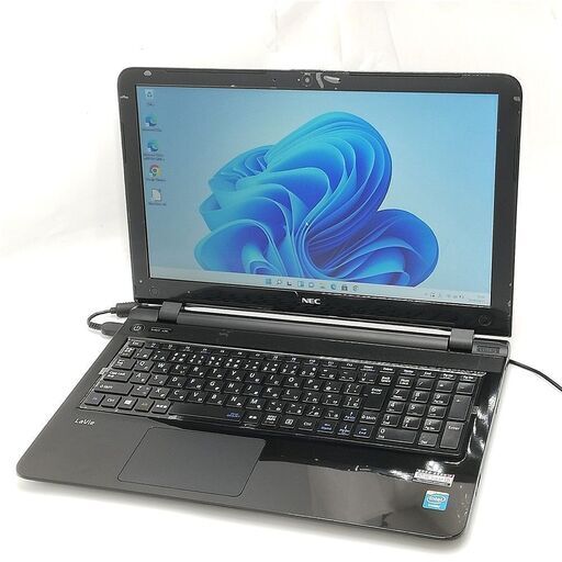激安 即使用可 Windows11済 15.6型 ブラック ノートパソコン NEC PC-LS150SSB 中古良品 Celeron 8GB DVD 無線 Bluetooth Webカメラ Office