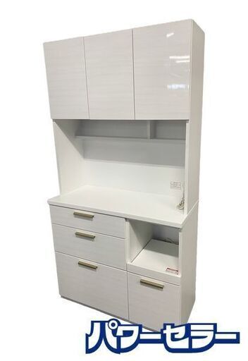 ニトリ/NITORI キッチンボード ソレル 幅100 ホワイト レンジボード カップボード 中古家具 店頭引取歓迎 R8533