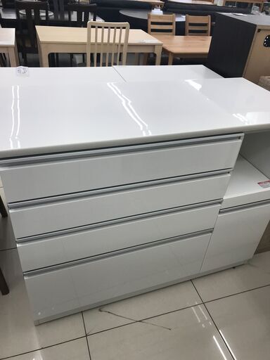 ★ジモティ割あり★ NITORI レンジ台 ホワイト H94.5×D50.5×W119.5 クリーニング済み HJ4143