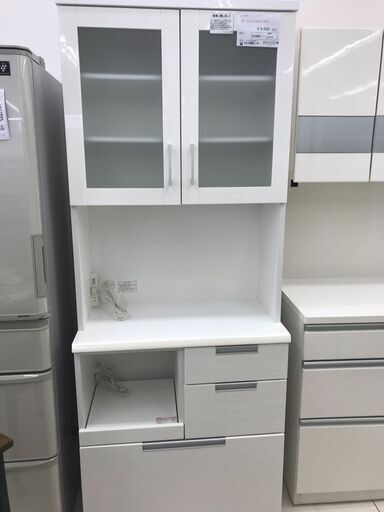 ★ジモティ割あり★ NITORI レンジボード ホワイト H200.5×D42×W80 クリーニング済み HJ4146