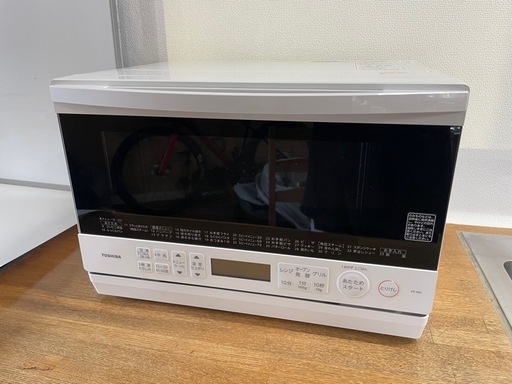 【2023年製】TOSHIBA 東芝 角皿式スチームオーブンレンジ 石窯オーブン ER-X60-W グランホワイト 23L 中古品 動作確認済み