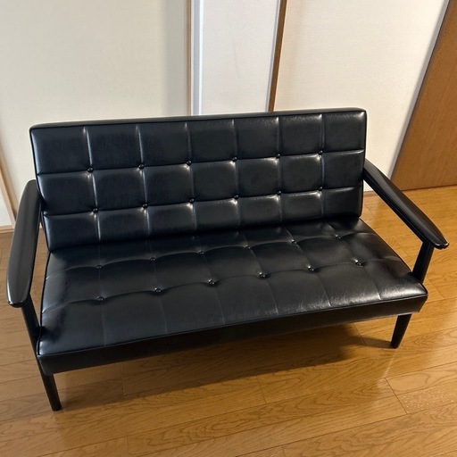 カリモク60 Kチェア　2シーター　ブラックブラック