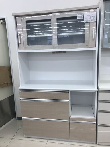 ★ジモティ割あり★  レンジボード ライトベージュ H195×D45×W117 クリーニング済み HJ4154