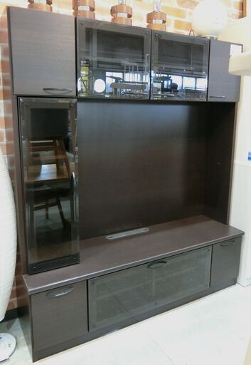 ★家具SALE開催中★ハイボード 宮付きTV台 ダークブラウン 60インチTV対応【モノ市場東海店】
