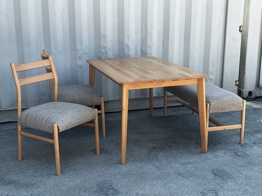A254◇ニトリ◇ダイニング4点セット◇Nコレクション◇ベンチ◇ナチュラル