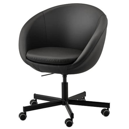 【新品同様‼️】定価19,990円♪ イケア 回転チェア スクルーヴスタ 昇降チェア 合成皮革製ブラック♪