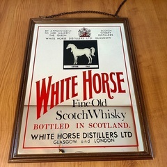 ビンテージ パブミラー WHITE HORS スコッチウィスキー イギリス ビンテージ パブミラー WHITE HORS スコッチウィスキー イギリス
