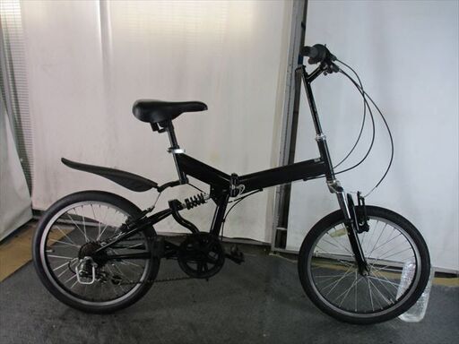 D724　★11800円★　折りたたみ中古自転車【20インチ 　黒　ＦＲサス】