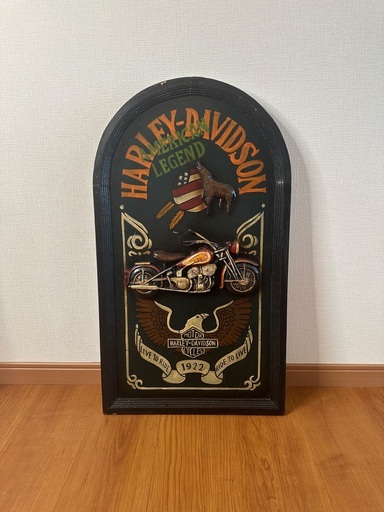 HARLEY-DAVIDSON ビンテージ木製立体壁掛け