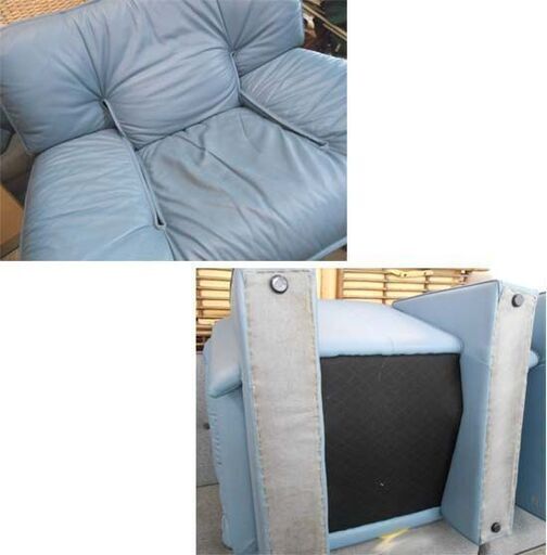 ②イタリア Nicoletti/ニコレッティ 1人掛けソファ Ambassador ブルー