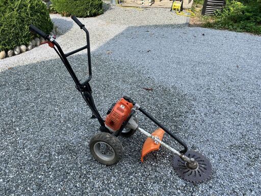 動作完品　ハイパワー手押しエンジン草刈り機　52CC 市販最大サイズ30センチチップソー付き