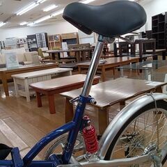 ★ジモティ割あり★  ギア付き折りたたみ自転車 20インチ 青 クリーニング済み TK2851