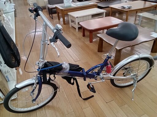 ★ジモティ割あり★  ギア付き折りたたみ自転車 20インチ 青 クリーニング済み TK2851