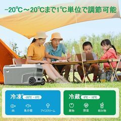 Alpicool 車載冷蔵庫 【2024夏新設計】 38L 2室 ポータブル冷蔵庫 2フタ -20℃～20℃ 急速冷凍 大容量 プルロッド付き 栓抜き付き 3WAY電源対応 DC12V/24V AC100V 車載家庭両用 45°耐震設計 低電圧保護 車中泊 キャンプ 釣り 旅行 ドライブ アウトドア 省エネ 車用冷蔵庫 DC40