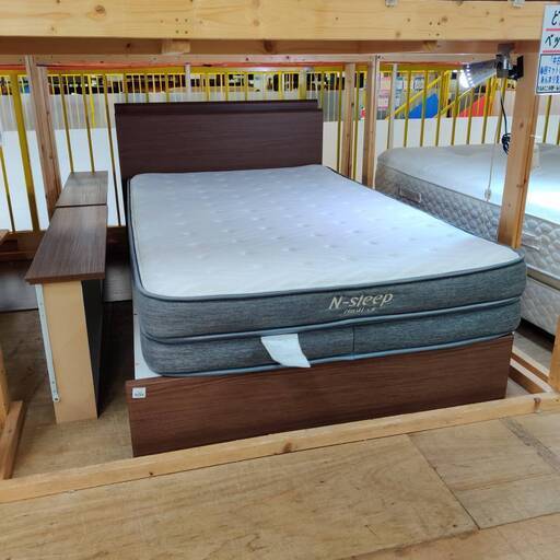【愛品倶楽部柏店】収納付きセミダブルベッド 「F:ニトリ」「M:ニトリ 2層Nスリープ ハードCR」