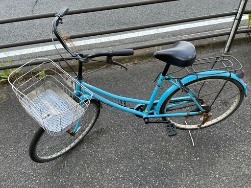 自転車　No.1338　水色　シティサイクル　24インチ　ライト付き　【リサイクルショップどりーむ天保山店】