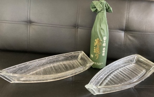 超高価! 大型 舟盛り皿 船盛 船形 刺身 フルーツ 刺盛 肉盛 寿司 鮨 大判 割烹 旅館 料亭 業務用 オードブル ガラス 硝子 和食 クリスタル