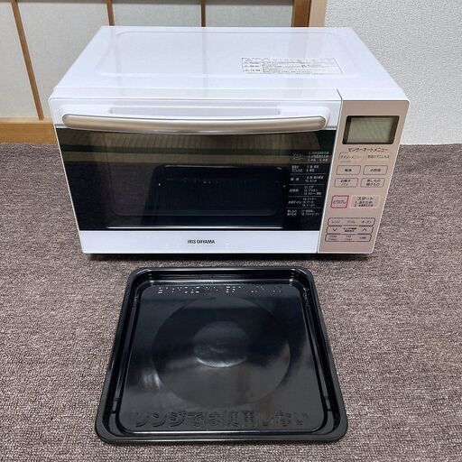 【売約済】2019年製■アイリスオーヤマ オーブンレンジ フラット庫内 MO-F1801-WPG 電子レンジ IRIS OHYAMA 18L 900W 50Hz/60Hz