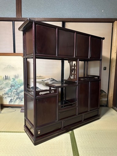 唐木紫檀製 飾り棚 中国 茶棚 アンティーク品 最 安値 価格