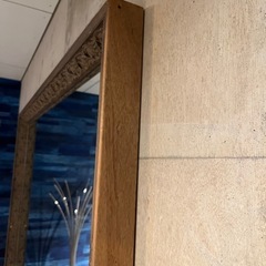 アンティーク　ウッド枠大型ミラー