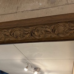 アンティーク　ウッド枠大型ミラー