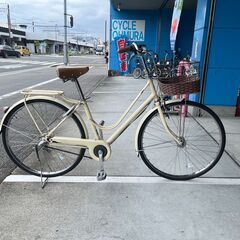 【完売御礼】【大人用】整備済 ブリヂストン ベルト駆動 27型内装3段ギア カジュナDX 中古自転車 通勤通学向け クリーム色 <自転車のオオムラ 静岡店>