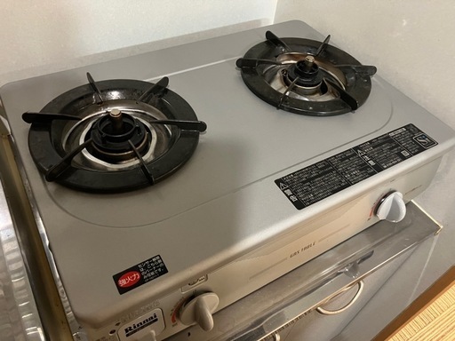 都市ガス用 二口ガスコンロです。