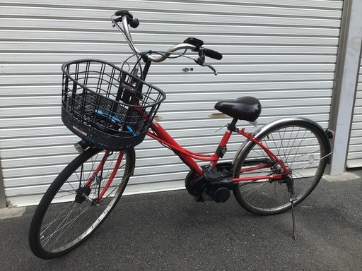 レンタサイクル店で使用していた自転車。Panasonic カラーズ。赤。メンテナンス済み。泥除け前後、新品に交換。タイヤ、チューブ1年以内に交換、ほぼ10分山。車体番号-51d0759E-504