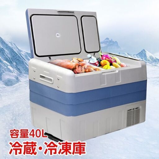 12V 24V AC 保冷 ポータブル 小型 40L クーラーボックス 家庭用電源付き キャンプ アウトドア ドライブ ee179