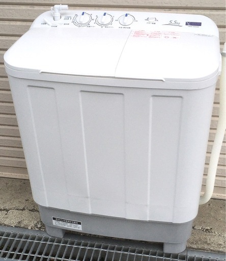 札幌市内無料配達・花川・銭箱まで無料/23年製/YAMADA ヤマダセレクト 二層式電気洗濯機 YWM-TD55G2 /5.5kg洗い/2021年製/動作確認、清掃済/美品●Tc906