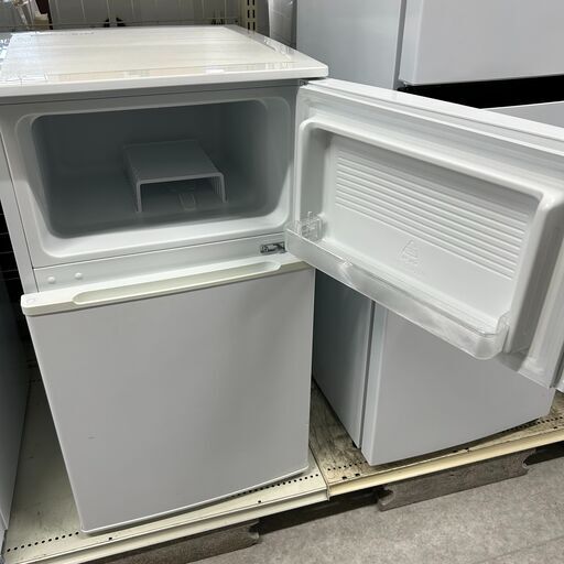 ジ199】Yanada select ヤマダ 2ドア冷蔵庫 90ℓ 2019年製 YRZ-CO9G1 保証6
