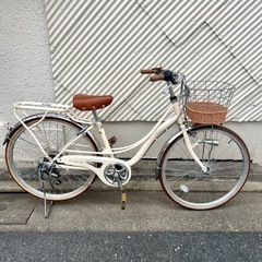 《売約済》【武蔵小山店】 自転車　フェリーク　24インチ　子供　アンティークホワイト　6段変速　後リング錠　LEDライト　シティバイク　サイクリング　? 運搬無料エリア有 / 品川区 リサイクルショップ ランバールーム 武蔵小山店  ◀︎ 武蔵小山パルム 戸越銀座 隣