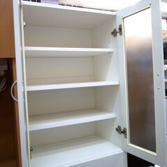 143/608 スリム食器棚 キッチン収納 ホワイト