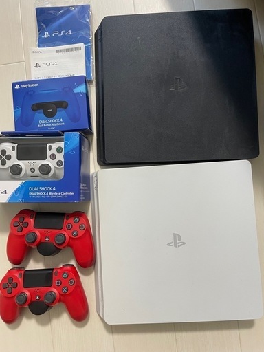 PS4 2台セット　コントローラー3個　純正背面2個セット
