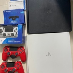 PS4 2台セット コントローラー3個 純正背面2個セット