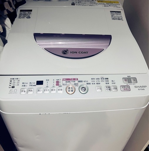 （取引決定）シャープ SHARP  たて型洗濯乾燥機（6.0kg） ES-TG60L-P 2014年製