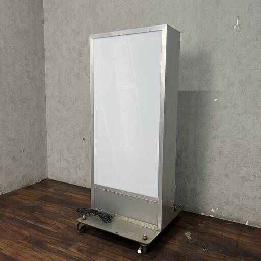 　WY13/91 電飾看板 電光看板 照明看板 アルミ製 屋外 2灯 単相100V 自立看板 キャスター付き 飲食店 店舗 ★直接引取歓迎〇