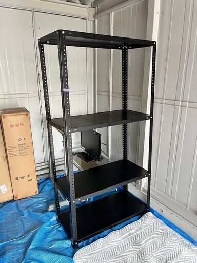 予約済)【中古】スチールラック 黒 H165*88*39.5