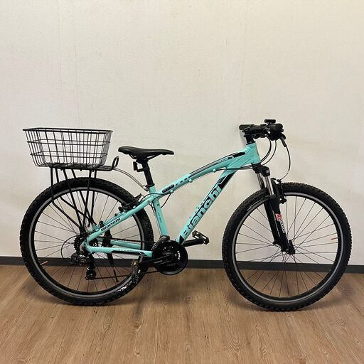 MTB Bianchi KUMA 27.4 38cm S アルミ6000/充電式ライト/SR SUNTOUR M3030/CST/SILVERADO/TIOGA荷台/オフロード/3x7段変速ギア