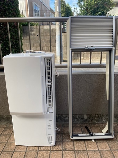 コロナReLaLaウインドエアコン冷暖房兼用8畳CWH-A1823R 2023年製　窓用エアコン　窓枠\u0026リモコン付