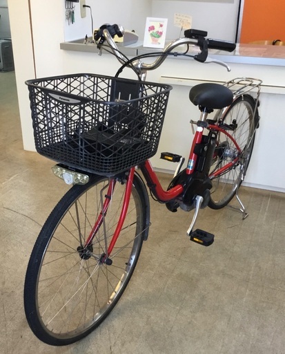 ＜整備・美品＞パナソニック・26インチ電動アシスト自転車・レッド