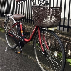 パナソニック電動アシスト自転車26インチ16Ah 赤 整備・美品＞パナソニック・26インチ電動アシスト自転車・レッド