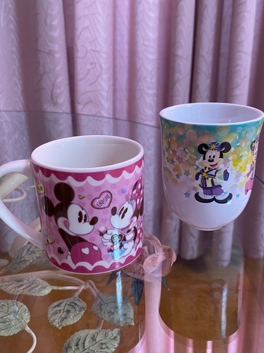 湯呑み・カップ　ミッキー\u0026ミニーマウス　ディズニーTDL 7×8.5  7×7㌢