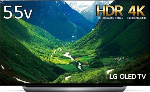 ②【動画あり】本日～8/31まで 79000円→26000円 LG 有機ELテレビ OLED55C8PJA 55型 2018年製 スマートテレビ 55インチ 4K 3840x2160 HDR10 倍速 55V 倍速  ユーチューブ アマプラ ネットフリックス 観れます！テレビスタンド新品 訳あり