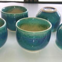 会津本郷焼 窯元 流紋焼 湯呑み茶碗？ 五客