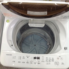 「ジモティー見た」で5％OFF！【6kg全自動洗濯機】6kg全自動洗濯機 TOSHIBA 東芝 AW-6D6 6kg 2018年製:ホワイト✕ブラウン