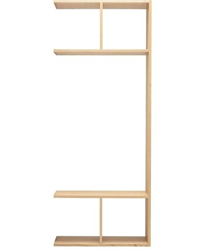 無印良品　MUJI スタッキングシェルフ５段用２列オープン型追加セット／オーク材