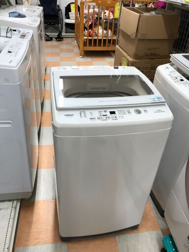 洗濯機 7.0kg アクア AQW-GV70H 2019年製 W(幅)56.5×D(奥行き)55.0×H(高さ)95.5cm ※クリーニング済み