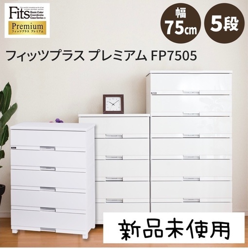 新品未使用 天馬 フィッツ プラス プレミアム FP7505 セラミックホワイト 5段