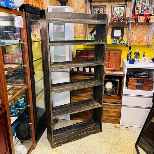 【池上店】  古書棚　本棚　ビンテージ　レトロ　昭和　アンティーク　古道具　ブックシェルフ　bookshelf vintage antique ラック　rack